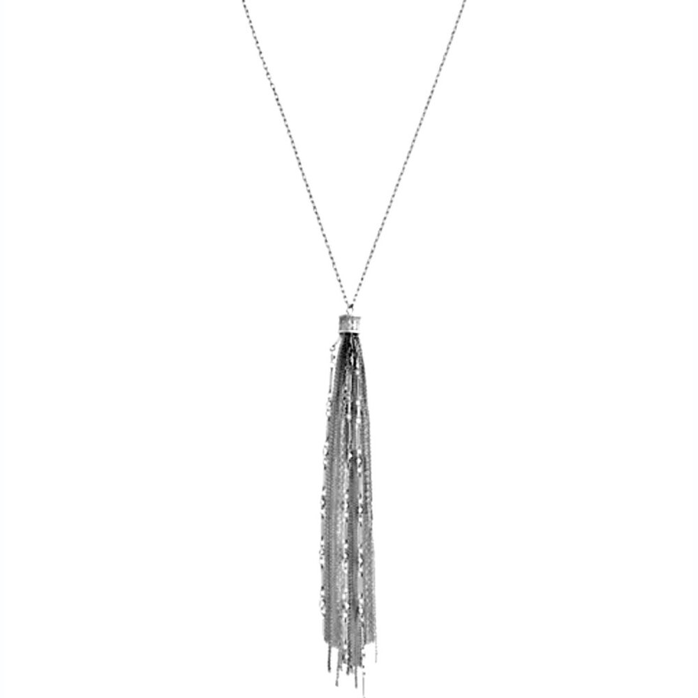 JESSICA SIMPSON silvertone 24in.extra long tassel